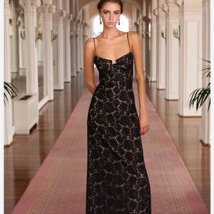 Cami NYC Rosaria Black Lace Gown